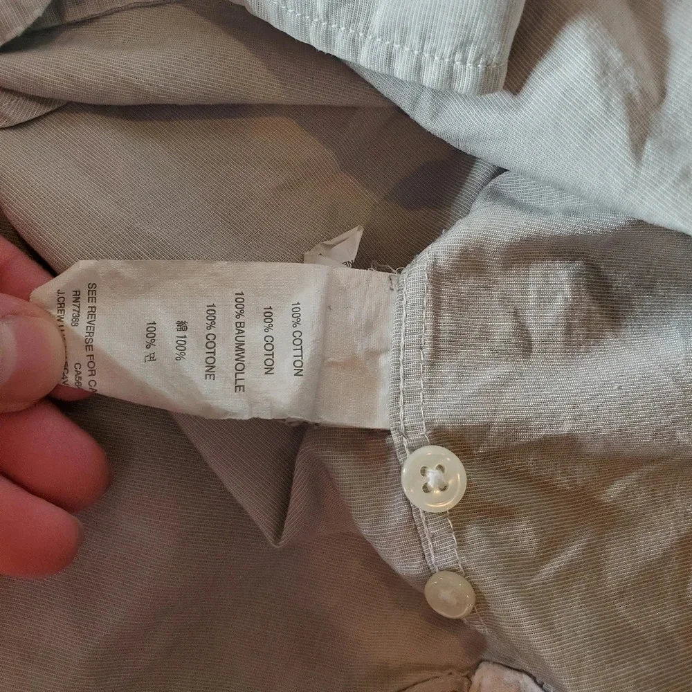 J. Crew Gray Men's Button Down Long Sleeve Classic Fit Size Large